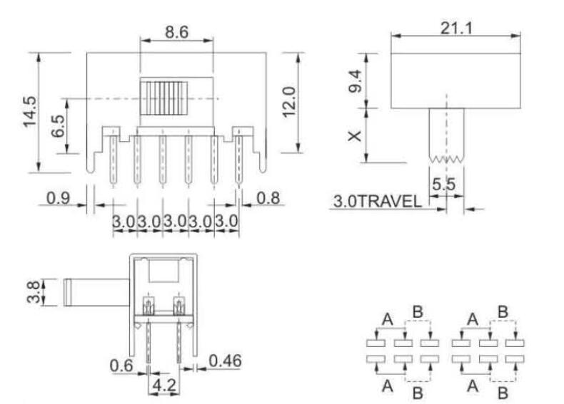 4P2T撥動開關規格書