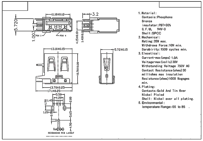 USB2.0設計圖紙 USB2.0設計圖紙
