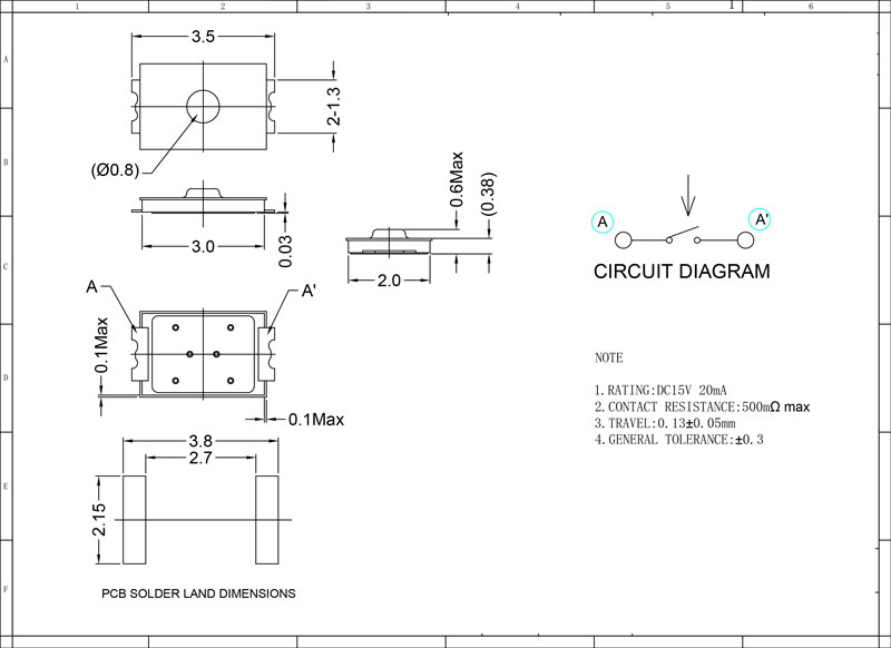手機輕觸開關設計圖紙
